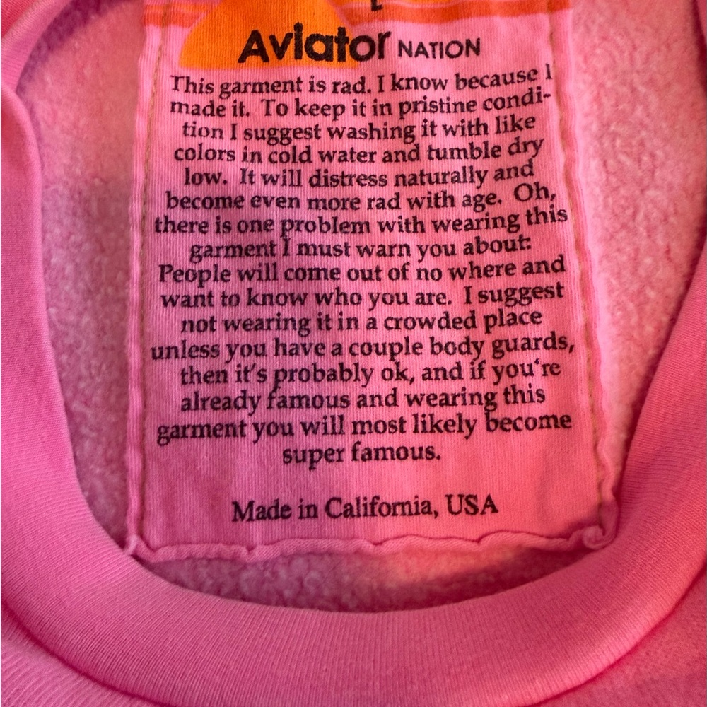 AVIATOR NATION X WORLD OF BARBIE LIMITED EDITION SWEATSHIRT LARGE - Picture 3 of 5